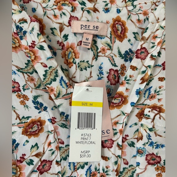 NWT Per Se Fall Floral Blouse - Picture 3 of 4